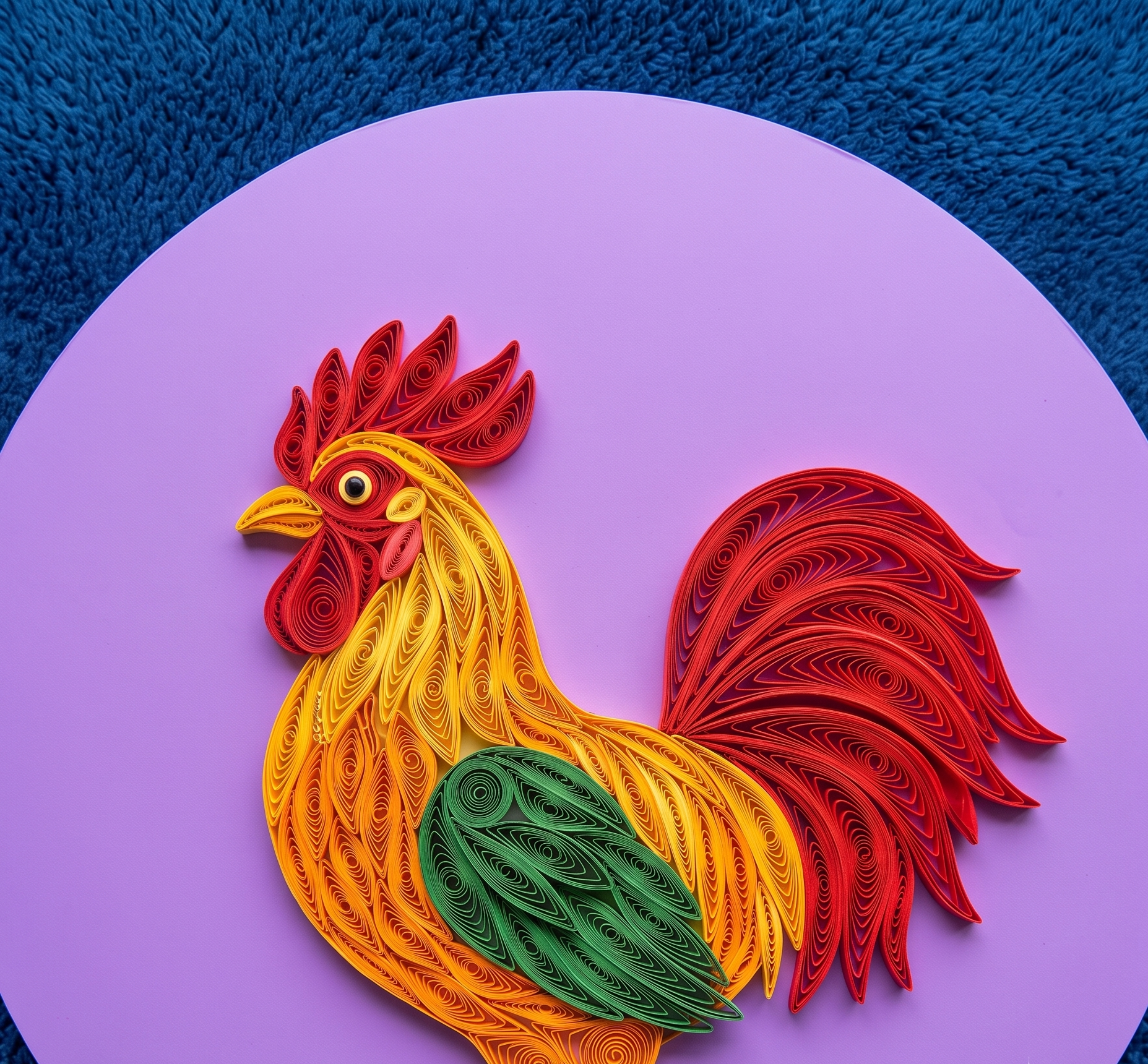 Quilled Rooster Art